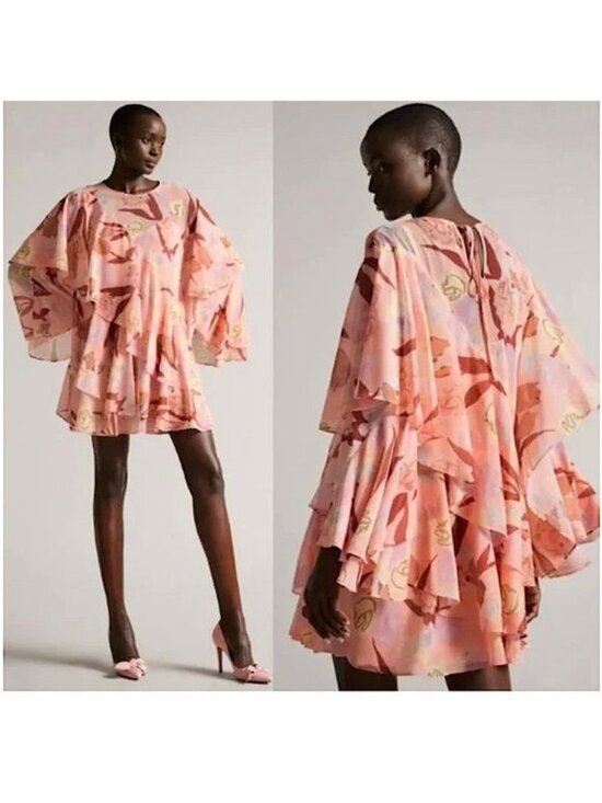 Ted Baker London Dresses & Skirts - NWT TED BAKER LONDON Pegaia Bell Sleeve Mini Dress in Peach, size US 6